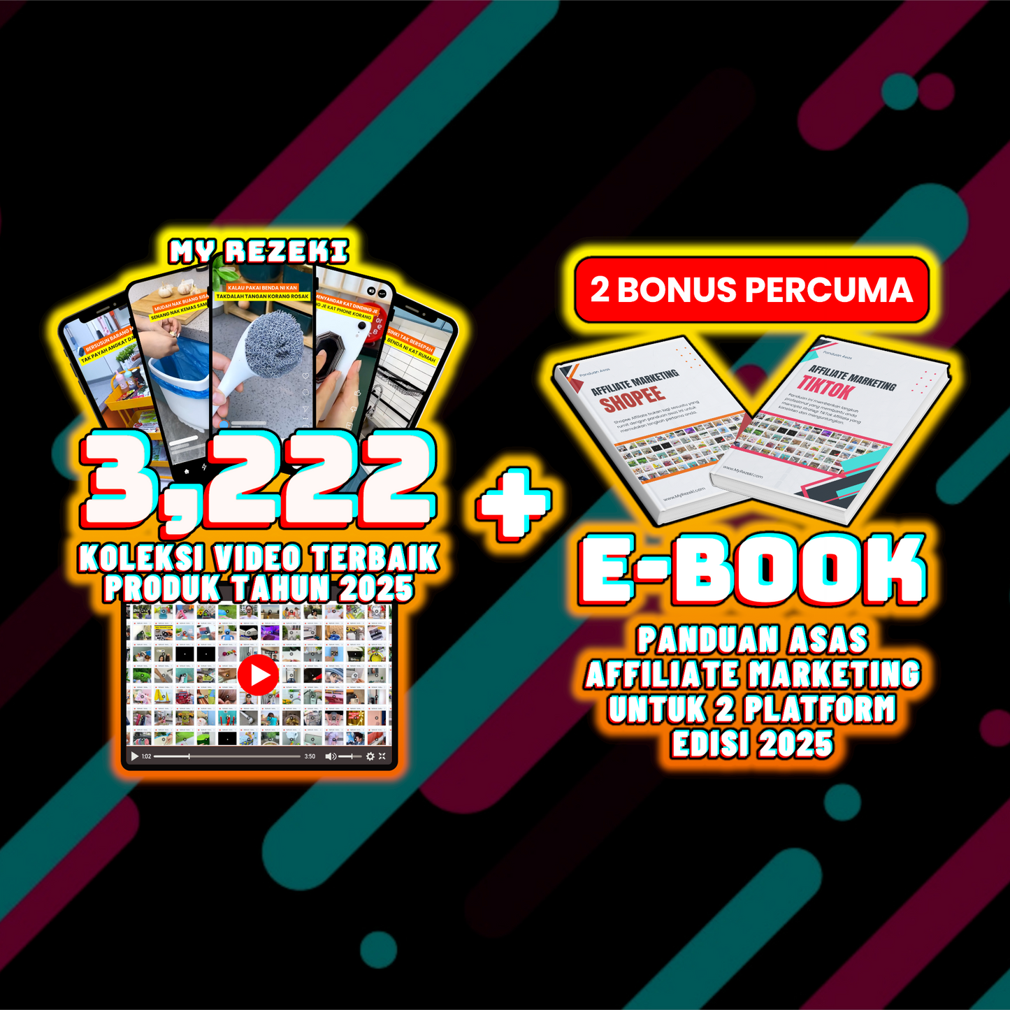 3,222 Video Affiliate + 2 eBook Panduan Affiliate Marketing