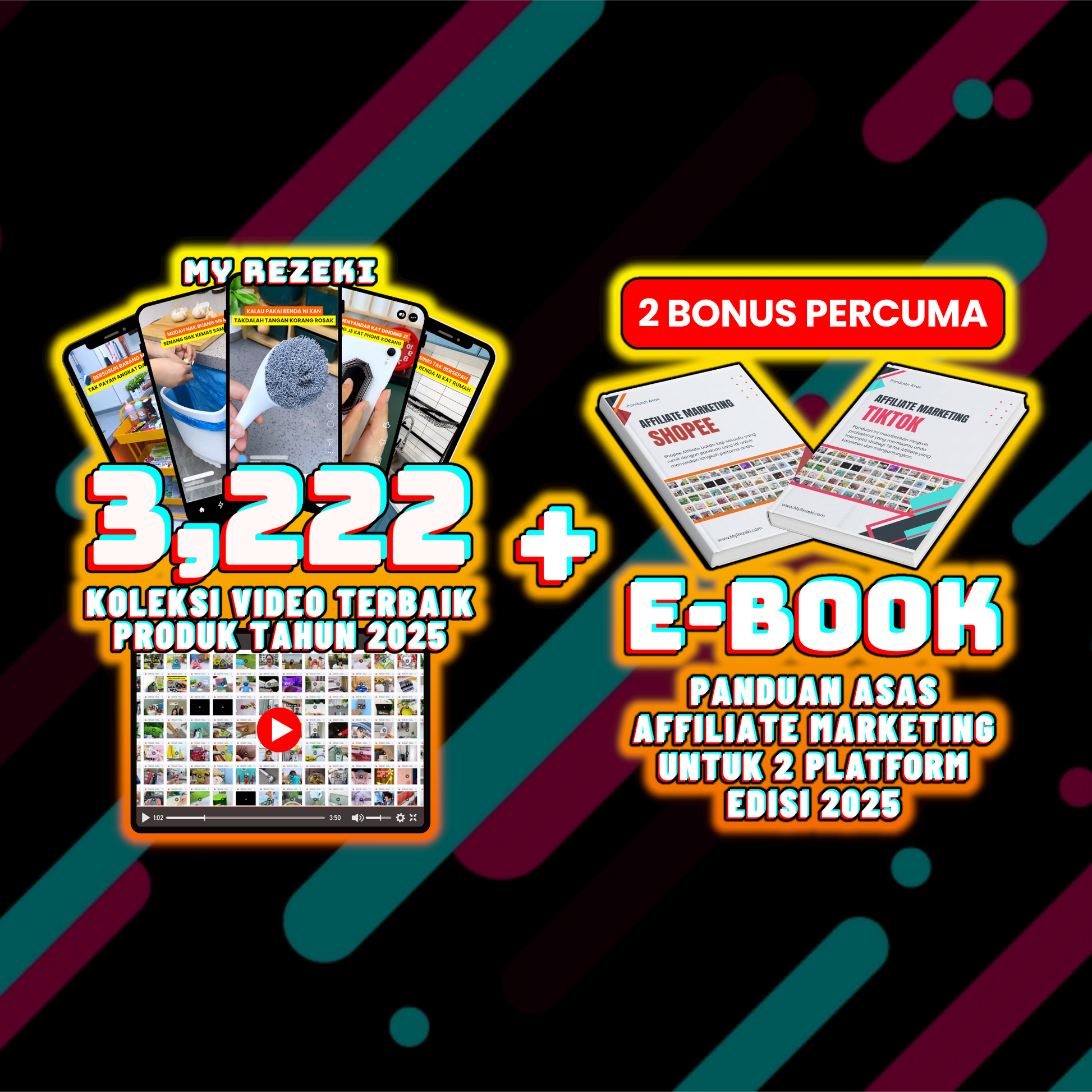 3,222 Video Affiliate + 2 eBook Panduan Affiliate Marketing